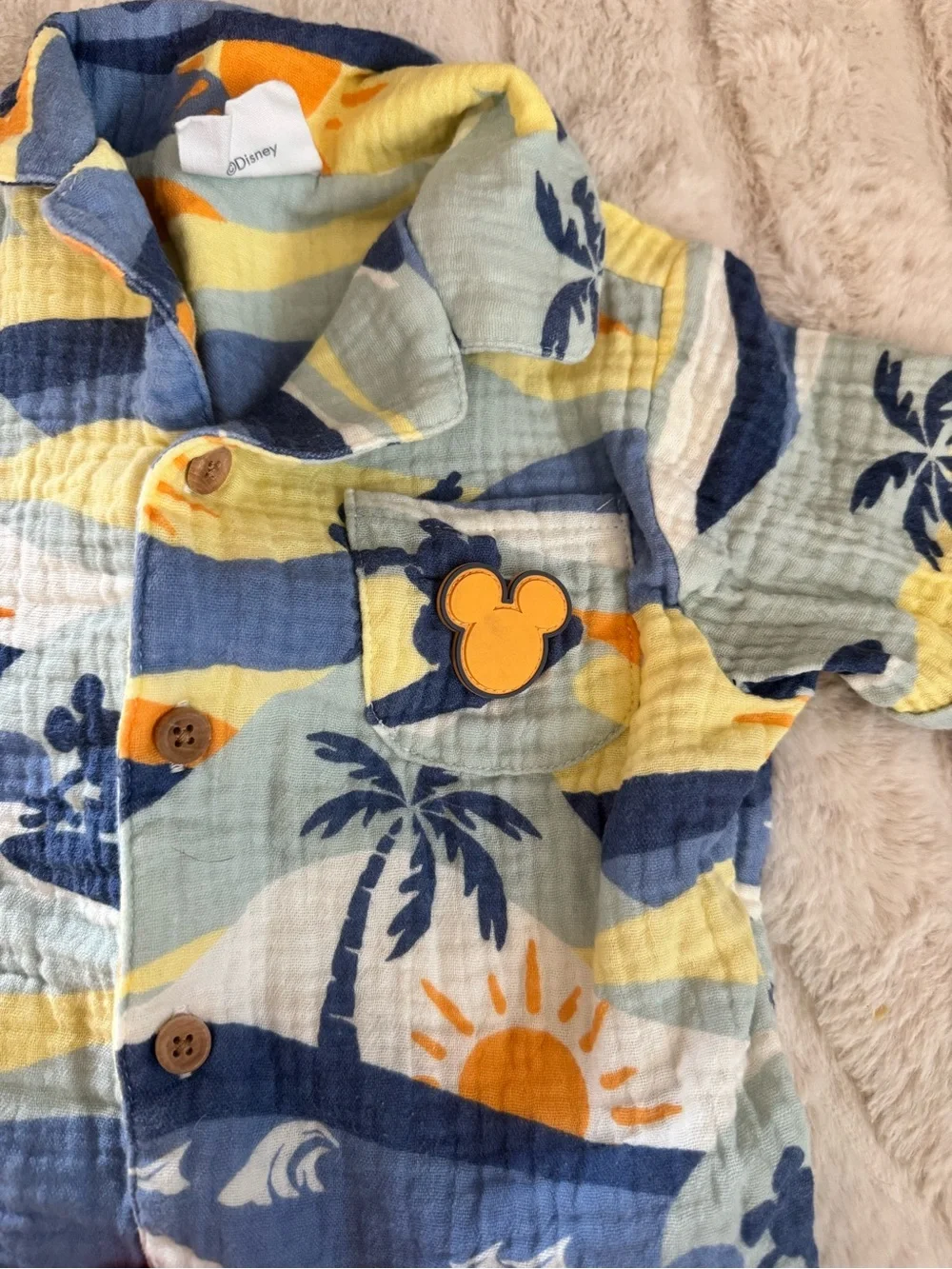 Disney Boys Blue Mickey Surf Print Set